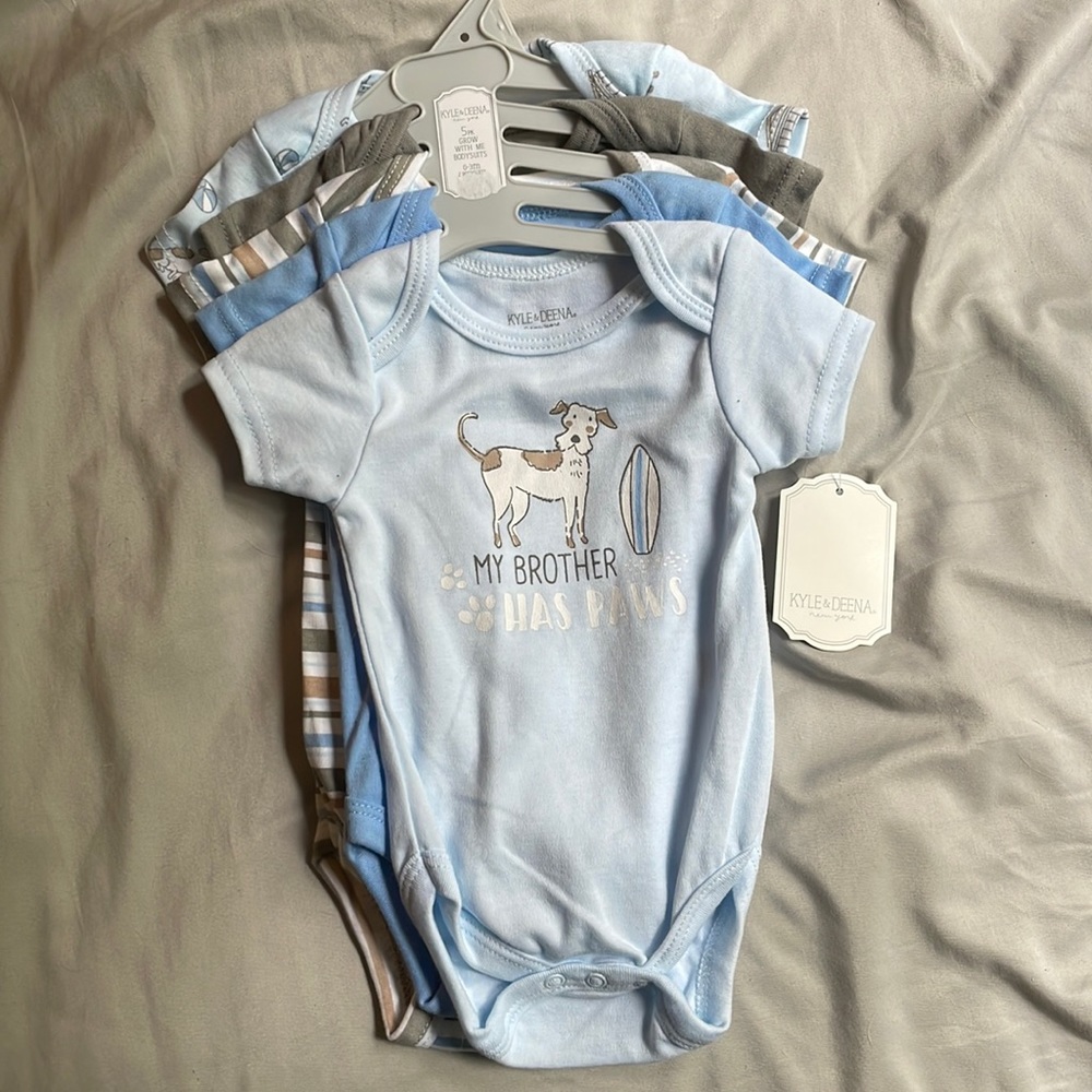 5 pack short sleeve bodysuits